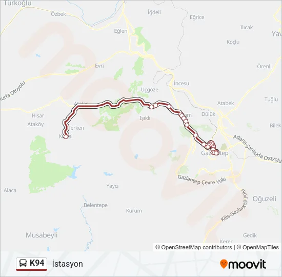 K94 Bus Line Map