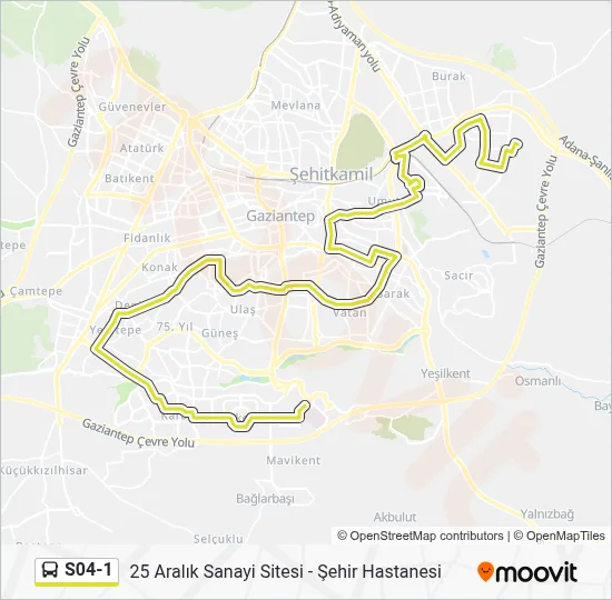 Upcoming Map S041 Route: Schedules, Stops & Maps - 25 Aralık Sanayi Sitesi - Şehir ...