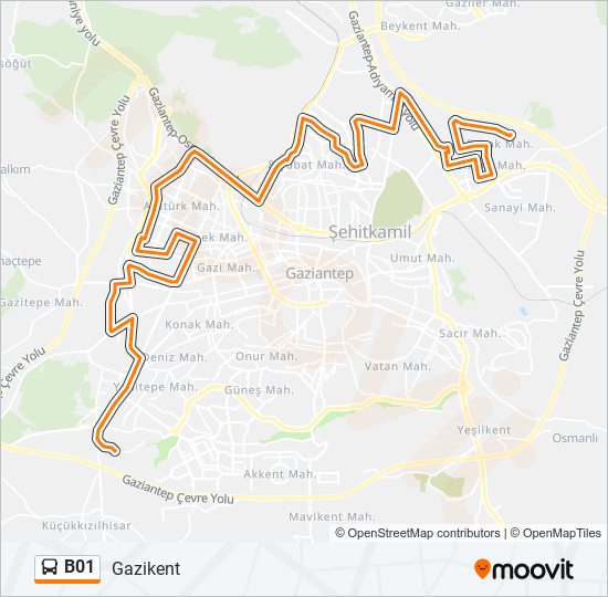 b01 Route: Schedules, Stops & Maps - Gazikent (Updated)