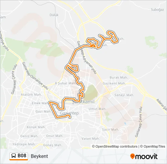 B08 Bus Line Map