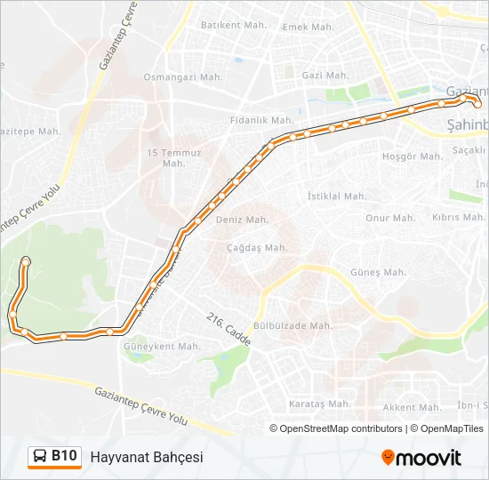 B10 Bus Line Map