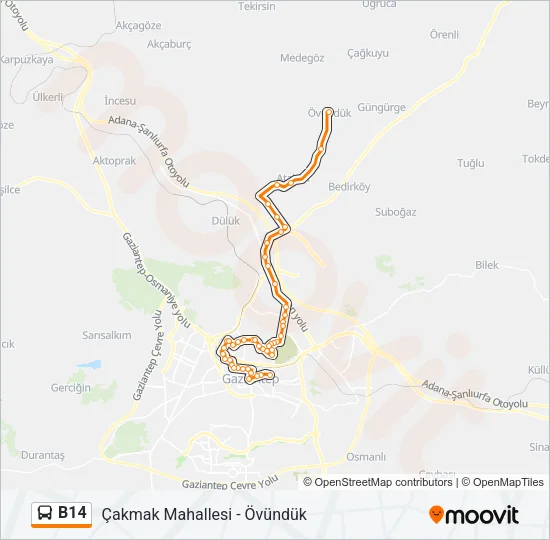 B14 Bus Line Map