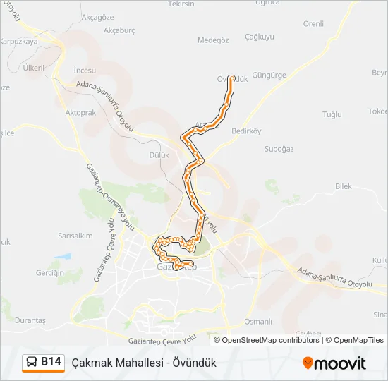 B14 Bus Line Map