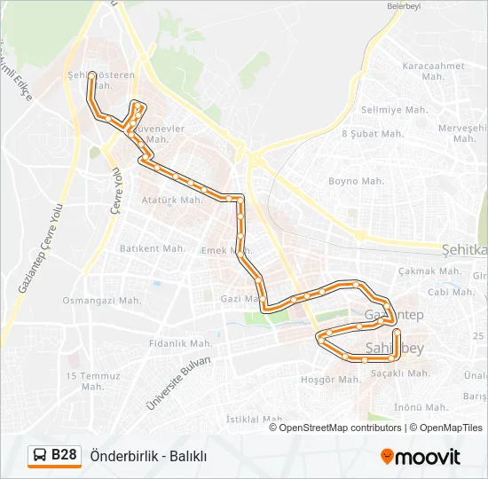 B28 Bus Line Map