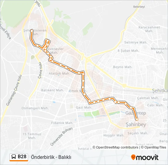 B28 Bus Line Map
