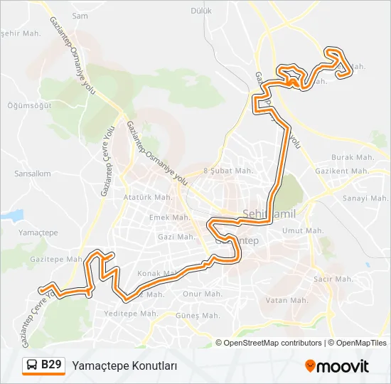 B29 Bus Line Map