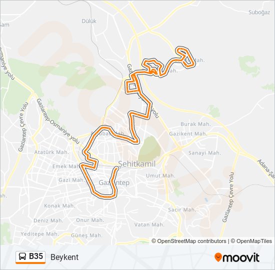 B35 bus Line Map