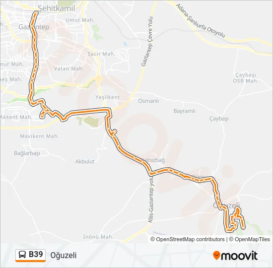 B39 Bus Line Map
