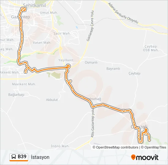 B39 Bus Line Map
