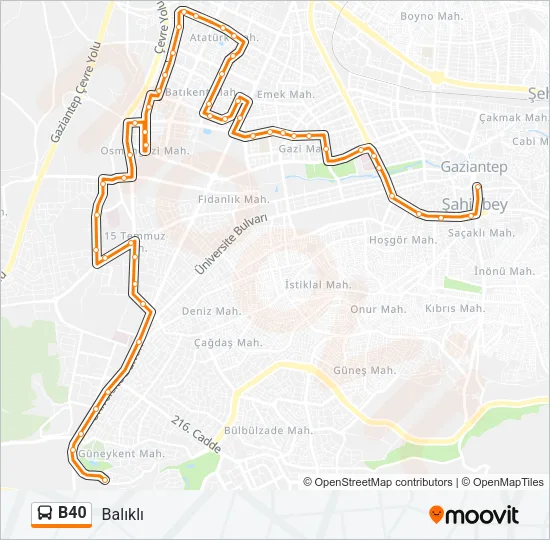 B40 Bus Line Map
