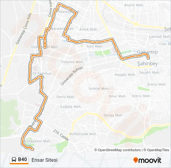 B40 Bus Line Map