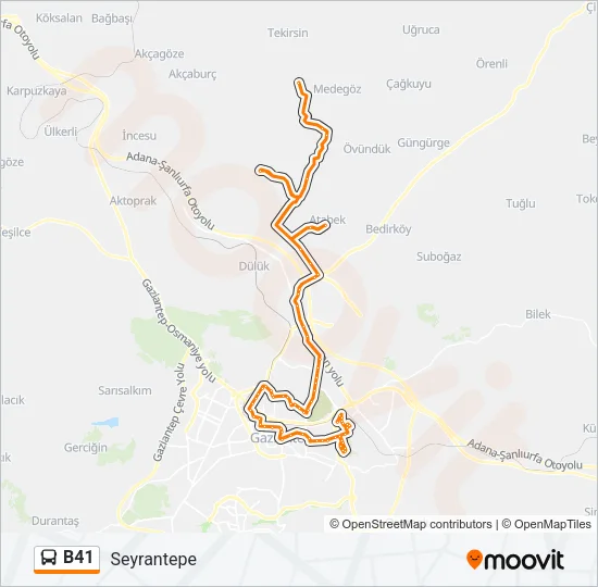 B41 Bus Line Map