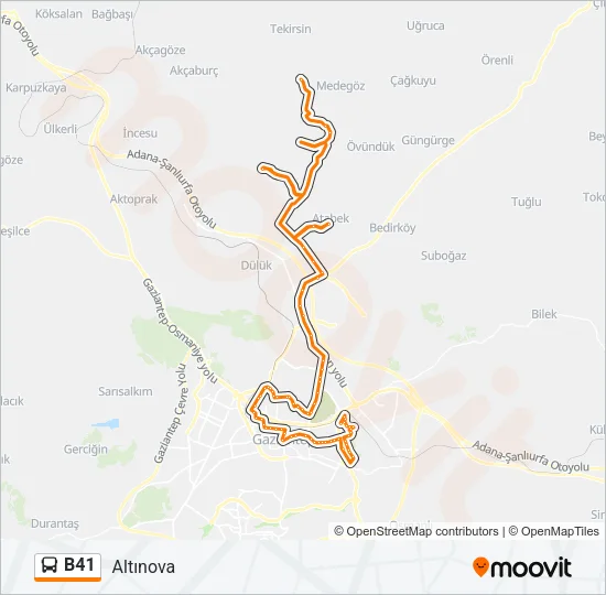 B41 Bus Line Map