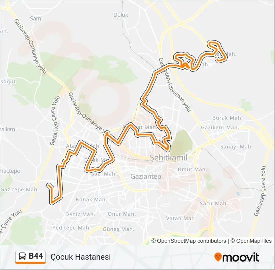 B44 Bus Line Map