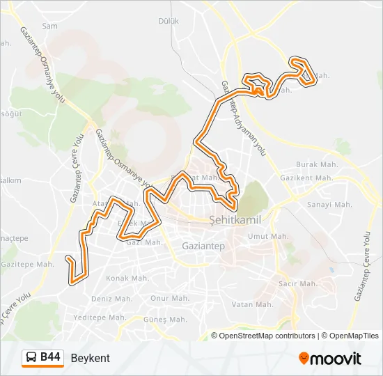 B44 Bus Line Map