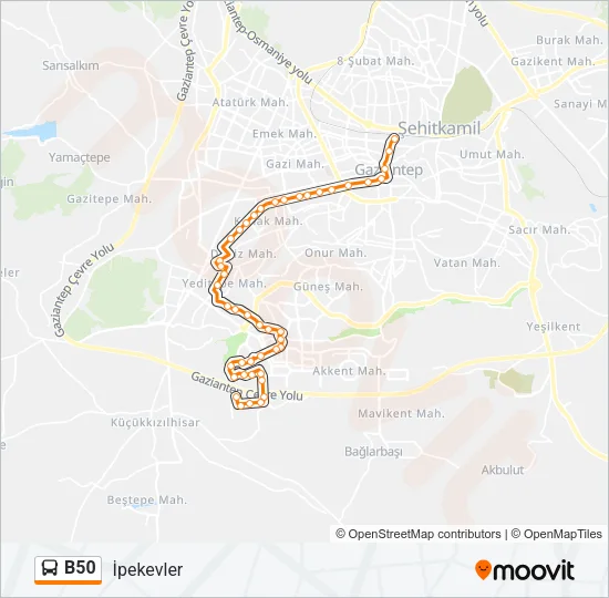 B50 Bus Line Map