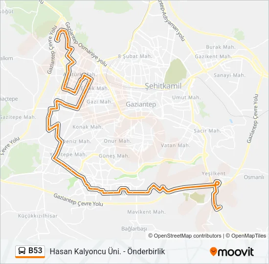 B53 Bus Line Map