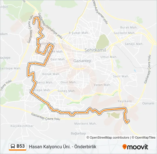 B53 Bus Line Map