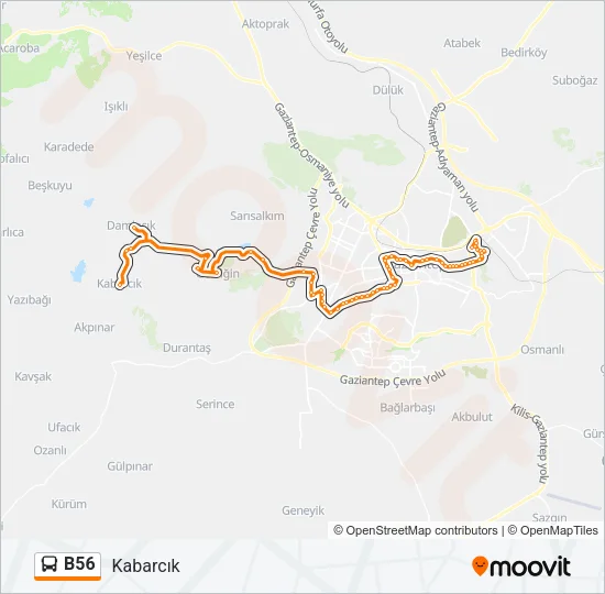 B56 Bus Line Map