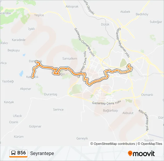 B56 Bus Line Map