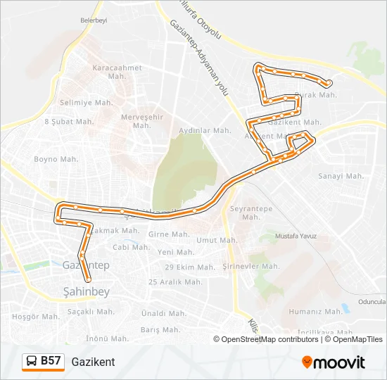 B57 Bus Line Map