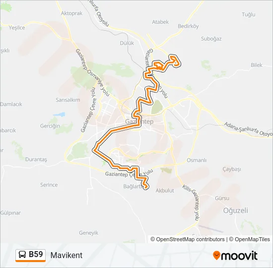 B59 Bus Line Map