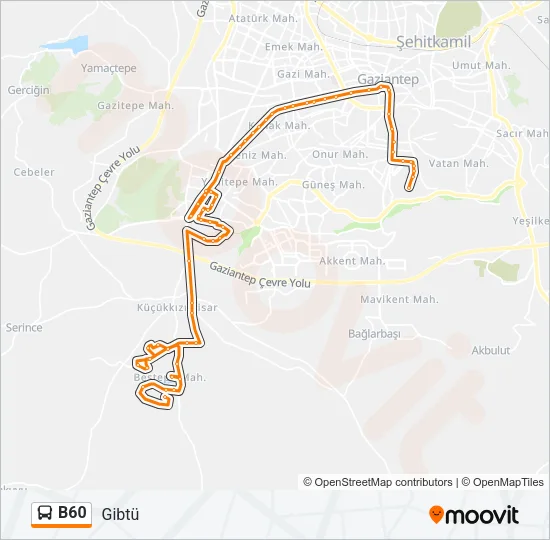B60 Bus Line Map