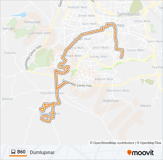 B60 bus Line Map