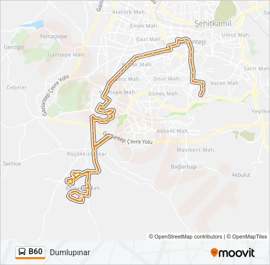 B60 Bus Line Map