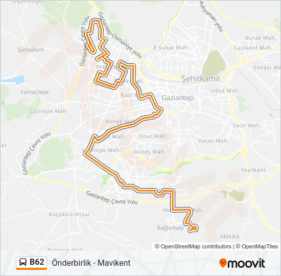 B62 Bus Line Map