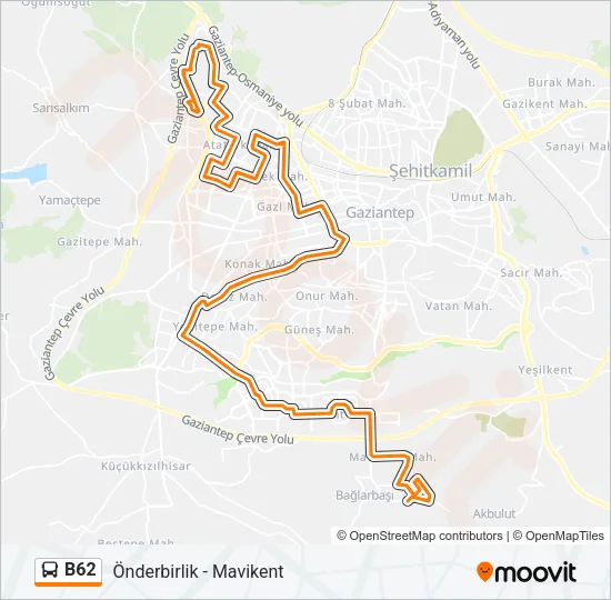 B62 Bus Line Map