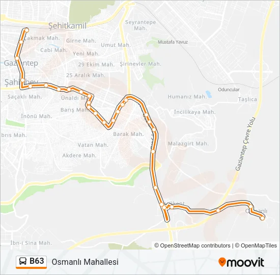 B63 Bus Line Map
