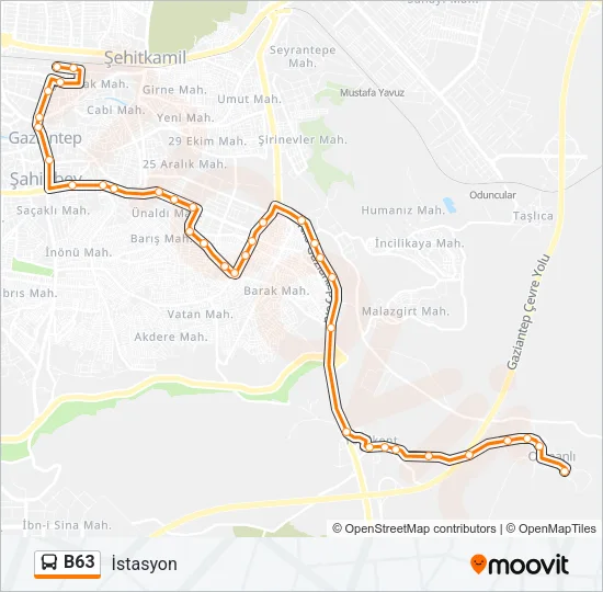 B63 Bus Line Map