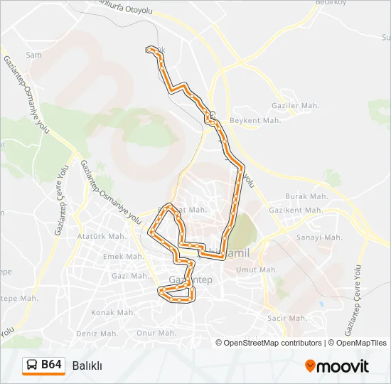 B64 Bus Line Map