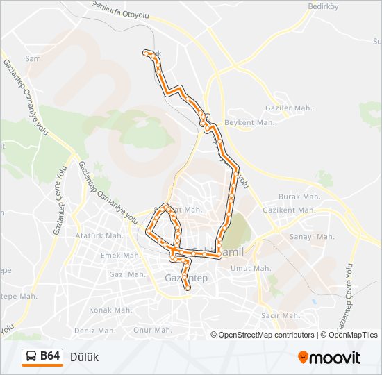 B64 Bus Route Map B64 Route: Schedules, Stops & Maps - Dülük (Updated)