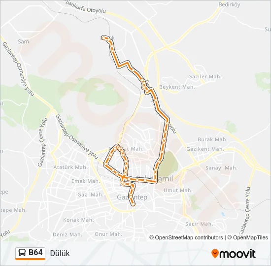 B64 Bus Line Map