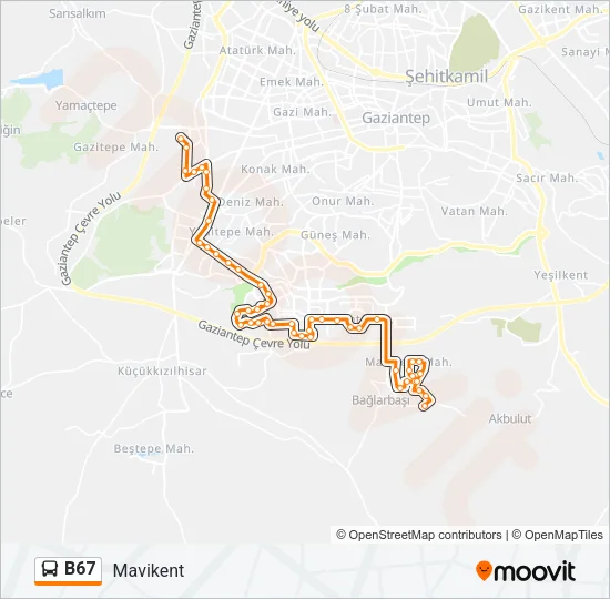 B67 Bus Line Map