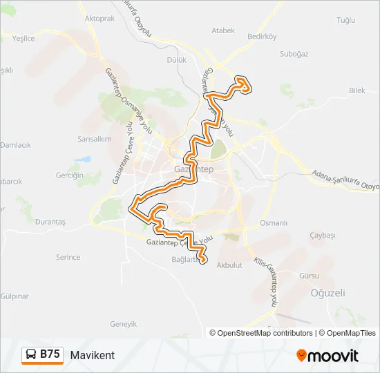 B75 Bus Line Map