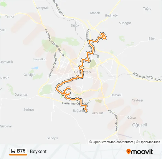 B75 Bus Line Map