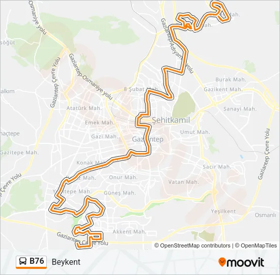 B76 Bus Line Map