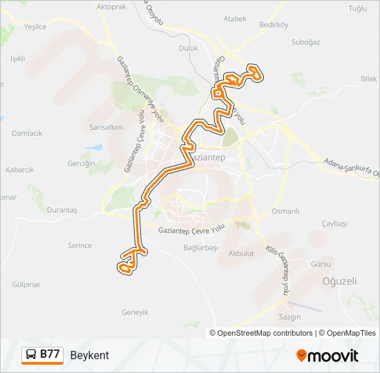 B77 Bus Line Map