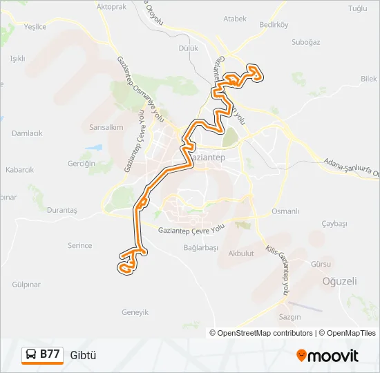 B77 Bus Line Map