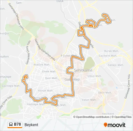 B78 Bus Line Map