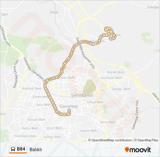 B84 Bus Line Map