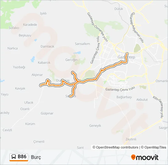 B86 Bus Line Map