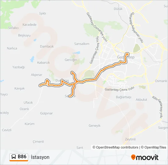 B86 Bus Line Map