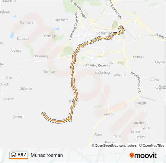 B87 Bus Line Map