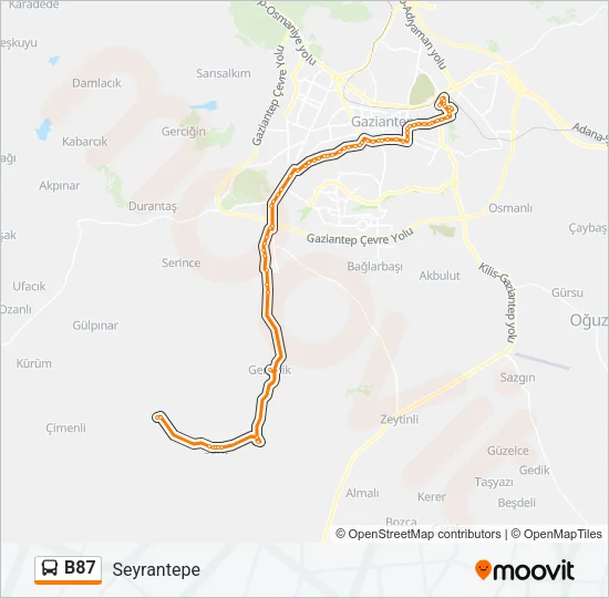 B87 Bus Line Map