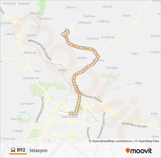 B92 Postcode Map B92 Güzergahı: Saatleri & Durakları ve Haritası - İstasyon (Güncellenmiş)