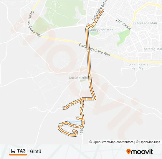TA3 Bus Line Map